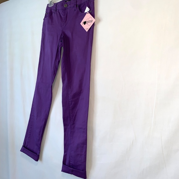 I Love Pink Girls Purple Stretch Pants Size 16 - Picture 4 of 8